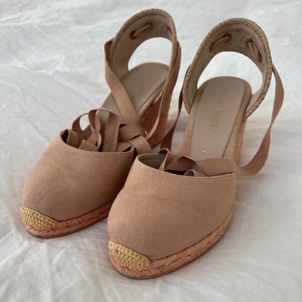 Stuart Weitzman Espadrilles, Dusty Rose, Size 9.5… - image 1